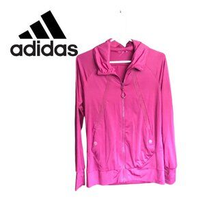 Y2K Adidas Pink Minimal Zip Jacket Scandi Girl Clean Fit